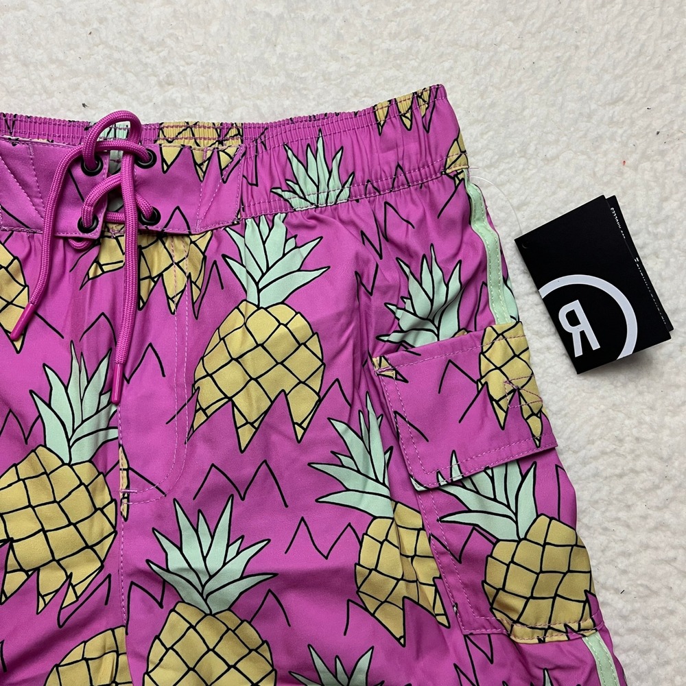 Reverse Threads Swim Trunks Mens S Pink Pineapple Print Board Shorts New 4023‎